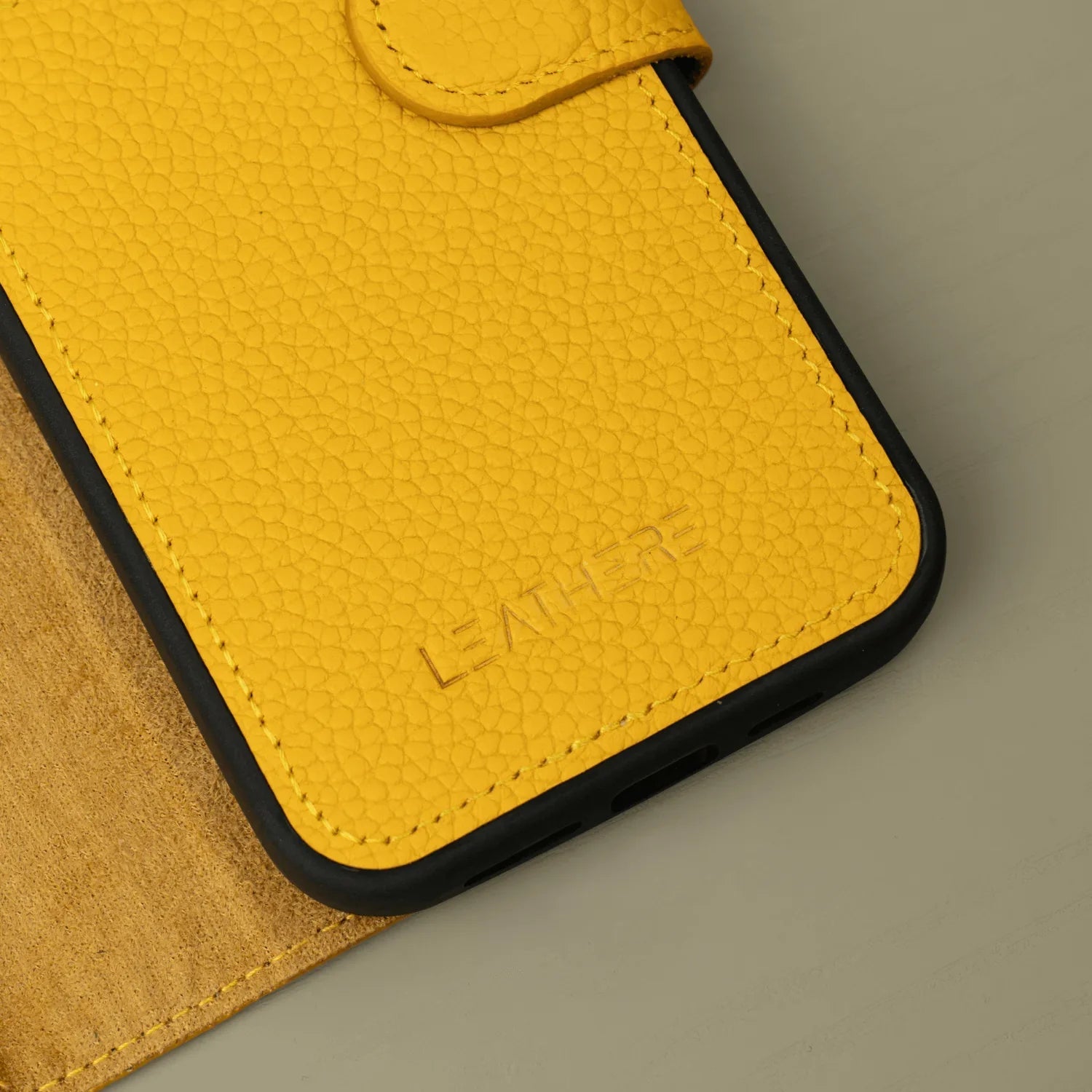 iPhone 16 Series Yellow Leather Wallet Case - New York