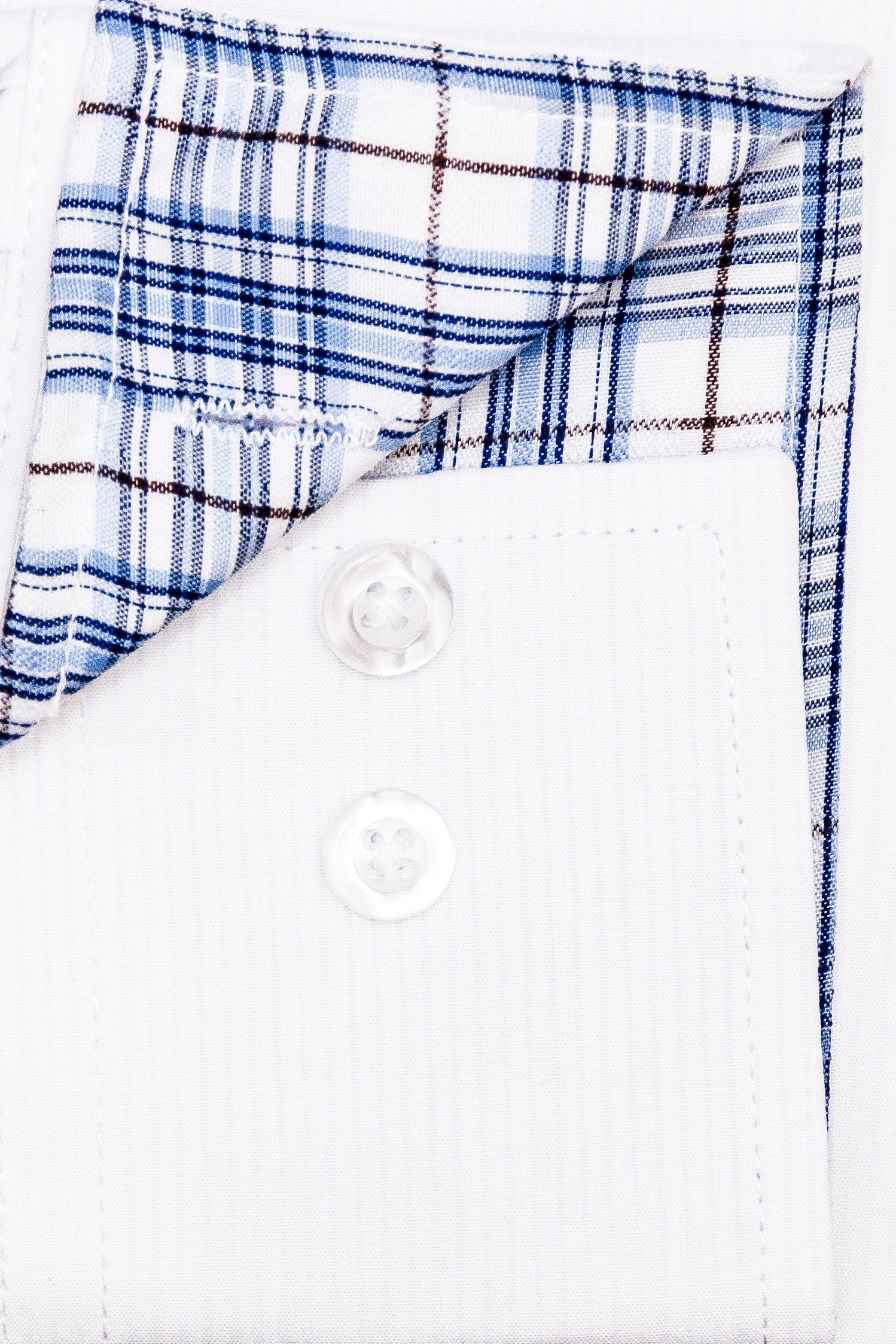 Men's White Cotton Slim Fit Dress Shirt with Collar Cover