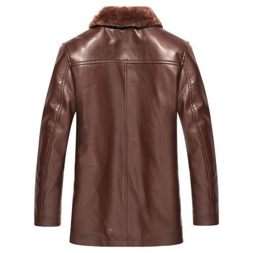 Handmade Kingston's Brown Leather Jacket With Faux Fur