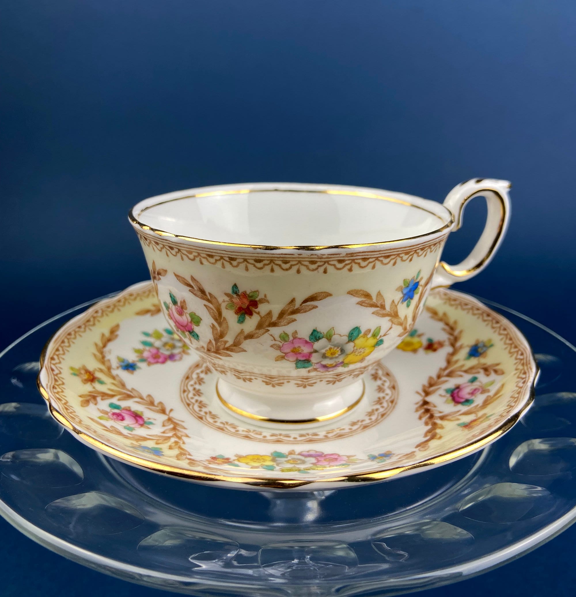 Vintage Teacup, Coffee Cup and Saucer by Royal Grafton. Fine Bone China Made in England.
