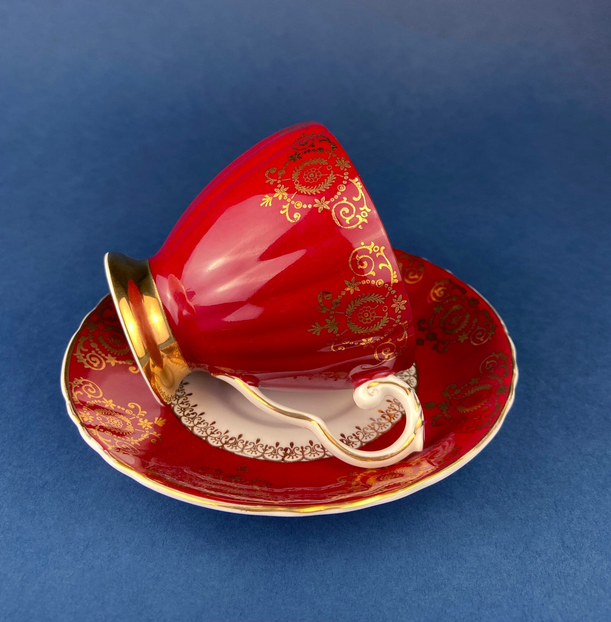 Vintage Teacup, Coffee Cup and Saucer by Royal Grafton. Fine Bone China Made in England.