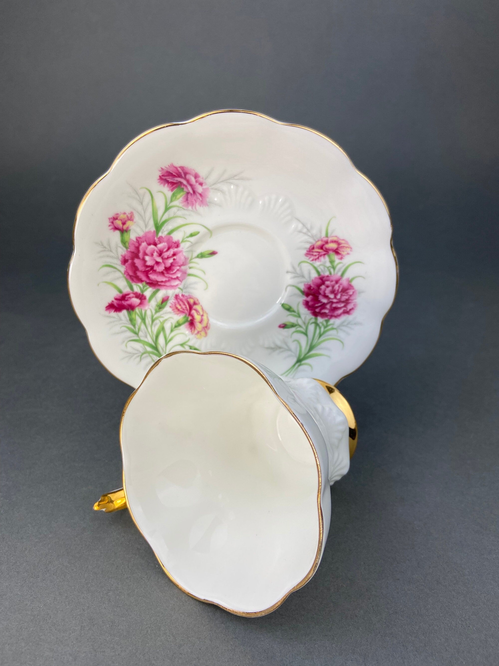 Vintage Royal Albert Tea Cup and Saucer, Carnation, Friendship Series