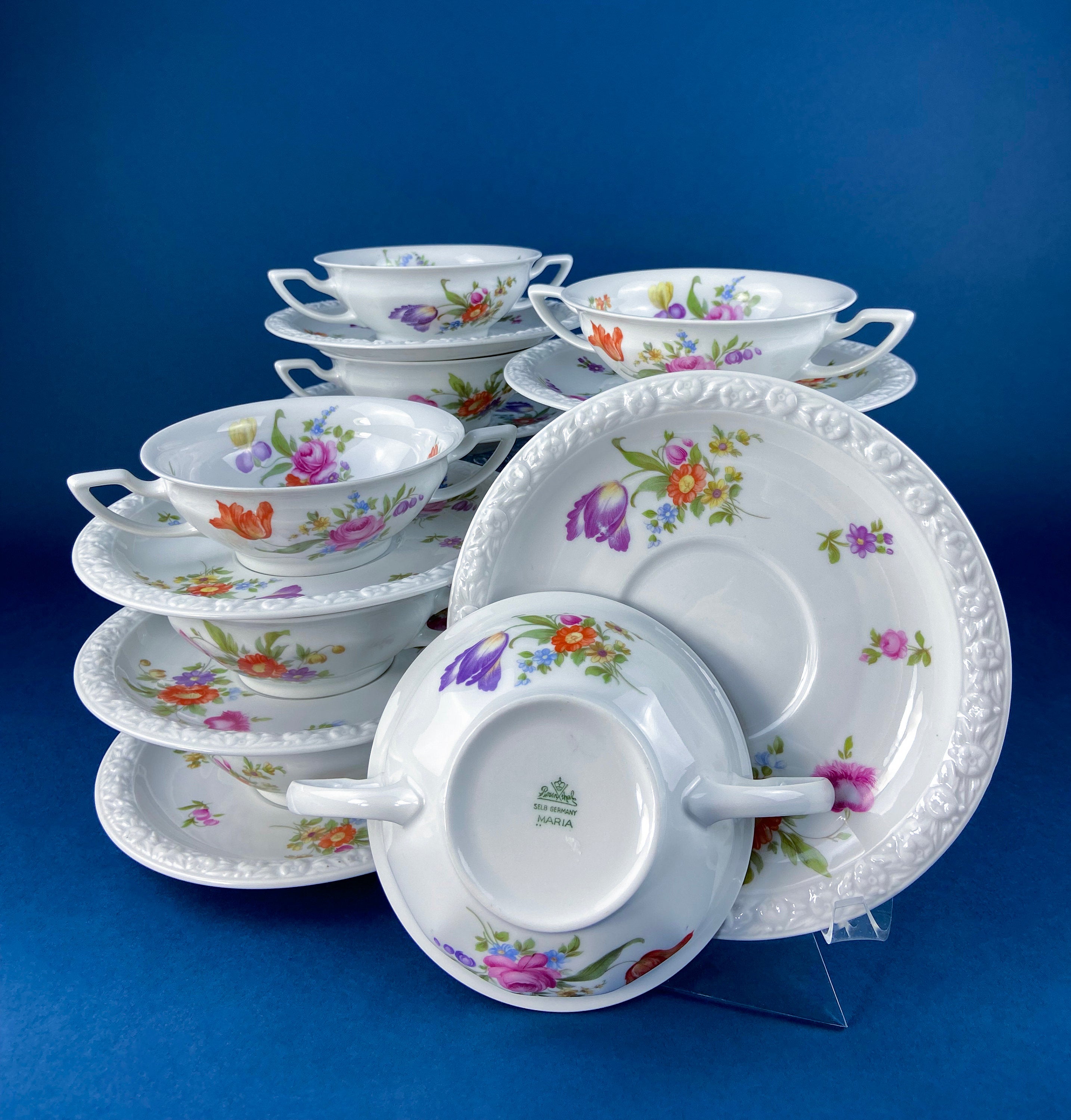 Antique Rosenthal 38 Piece Dinner Set. Classic Stamp, Maria, Florals. Modern Farmhouse. Fine Dining. Luxury Living.