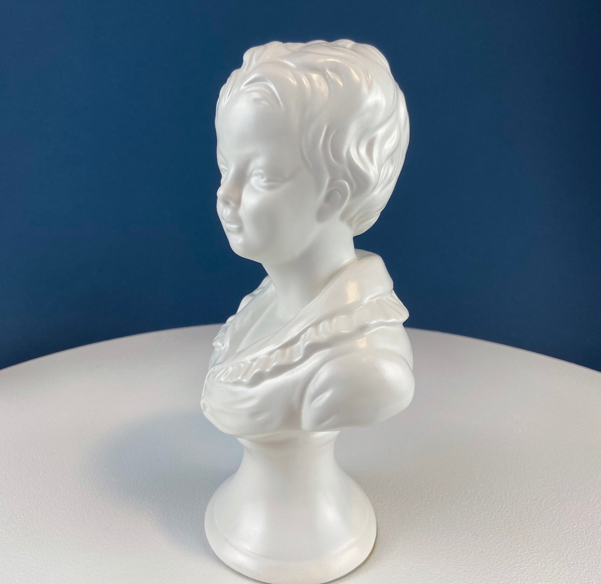Vintage Napcoware White Porcelain Victorian Children Busts, Set of Two