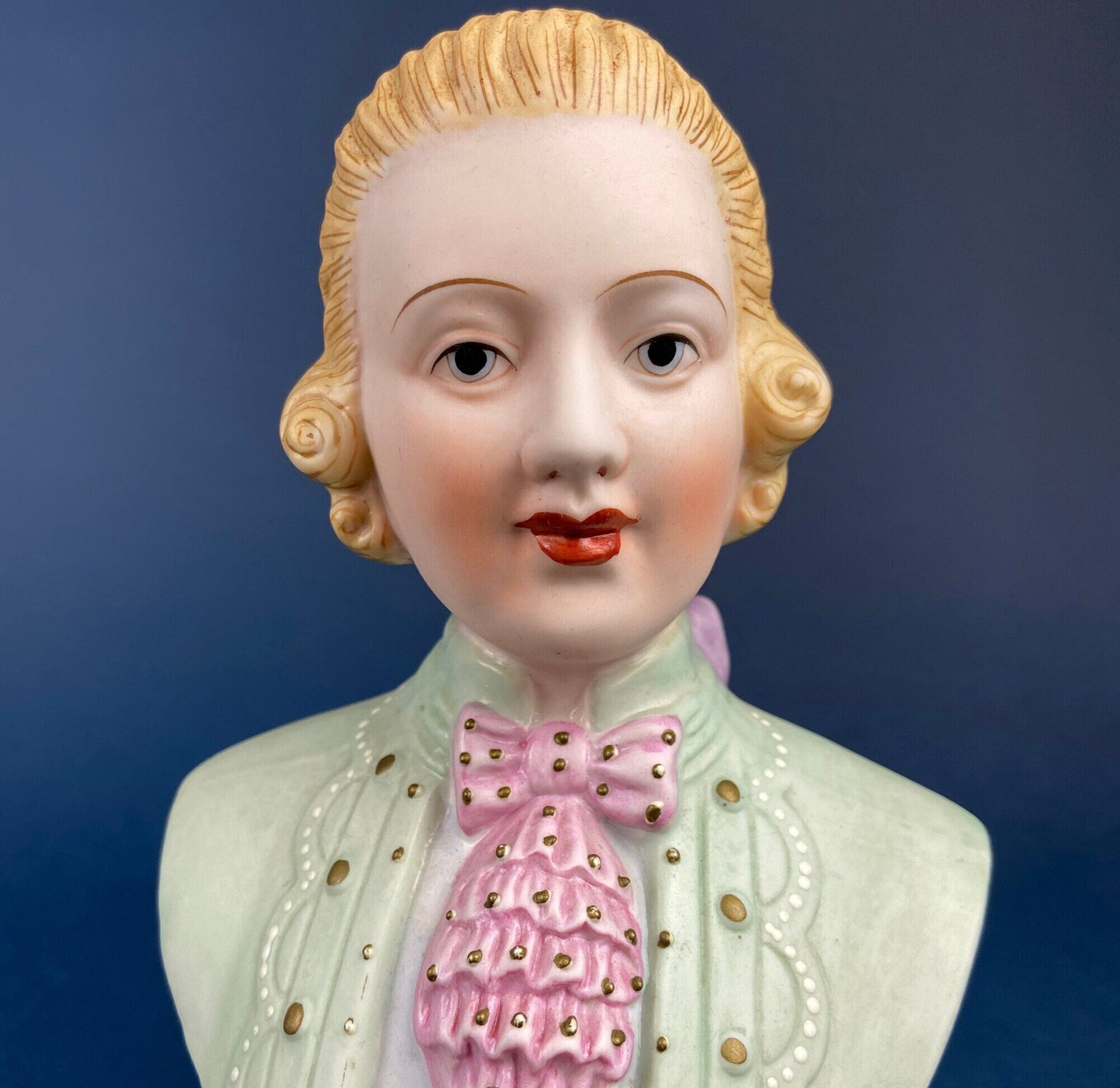 Vintage Napcoware White Porcelain Victorian Children Busts, Set of Two