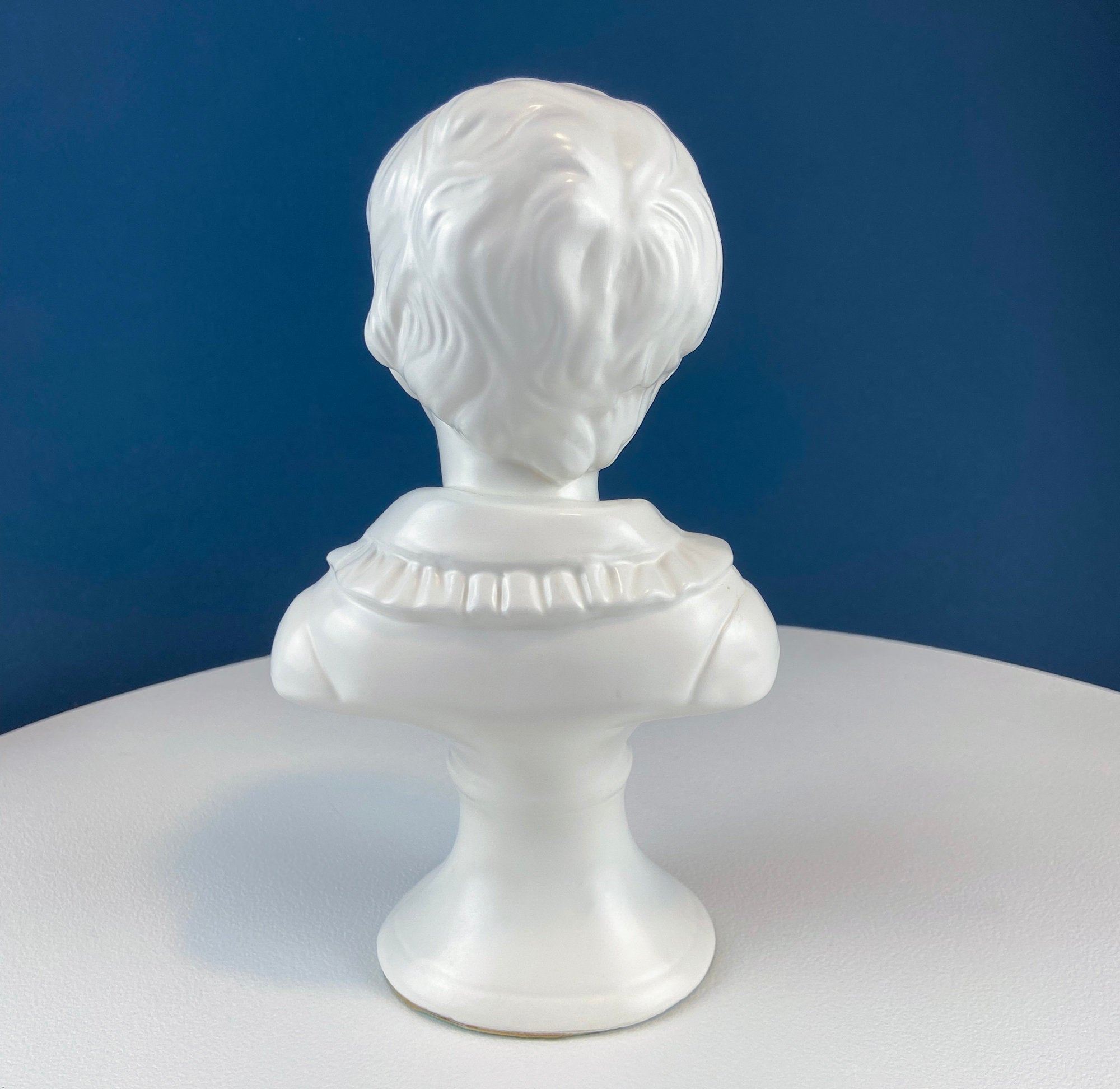 Vintage Napcoware White Porcelain Victorian Children Busts, Set of Two