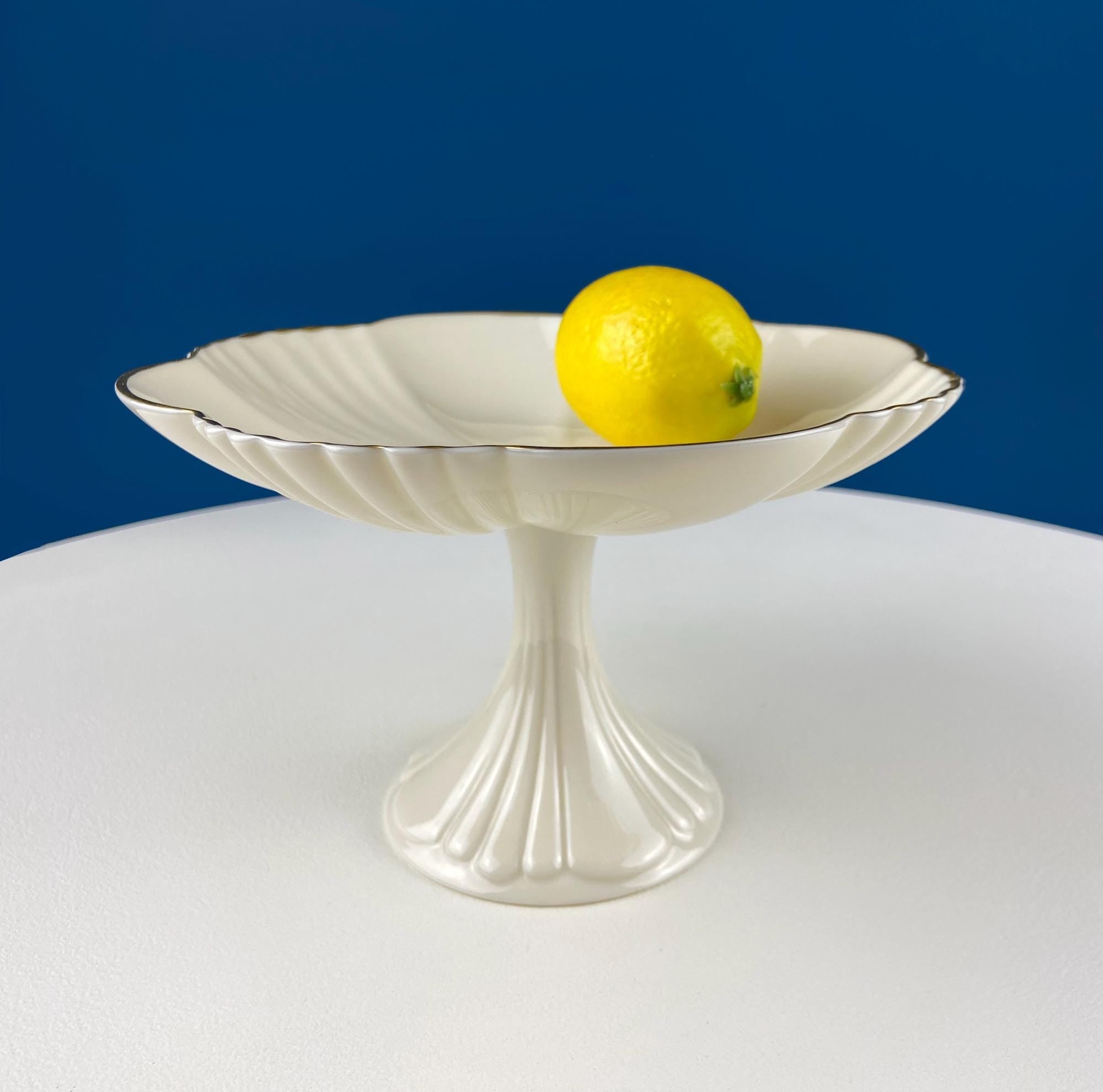 Vintage Pearlescent Tea Cups and Saucers with Light Yellow & Gold Accents. Set of 2 Cups. Slightly Different Silhouettes. Gift for Couple.