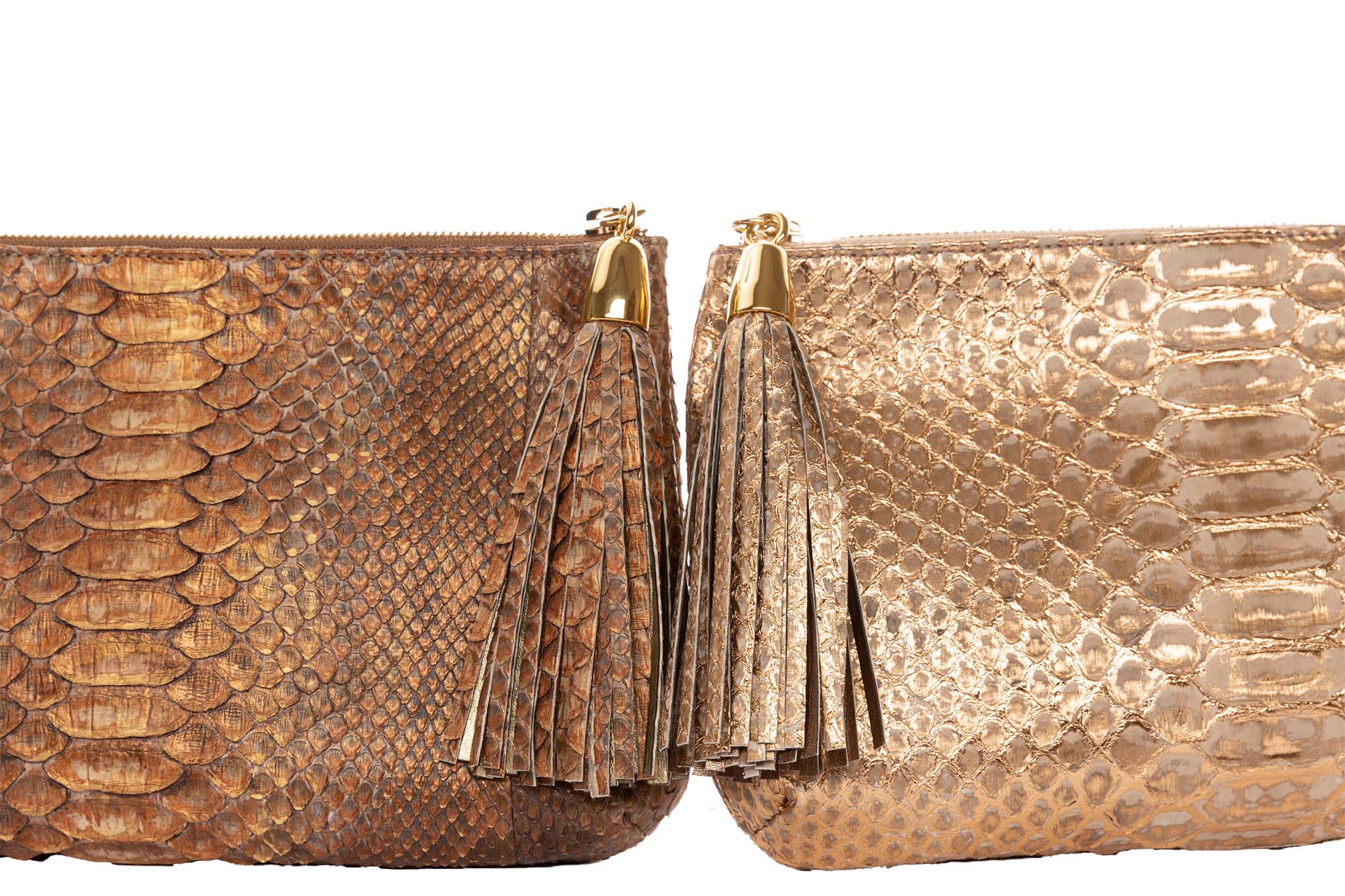 Cream/Gold PythonClutch