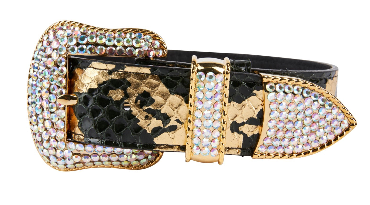 Black/Gold Custom Snake Swarovski Crystal Collar