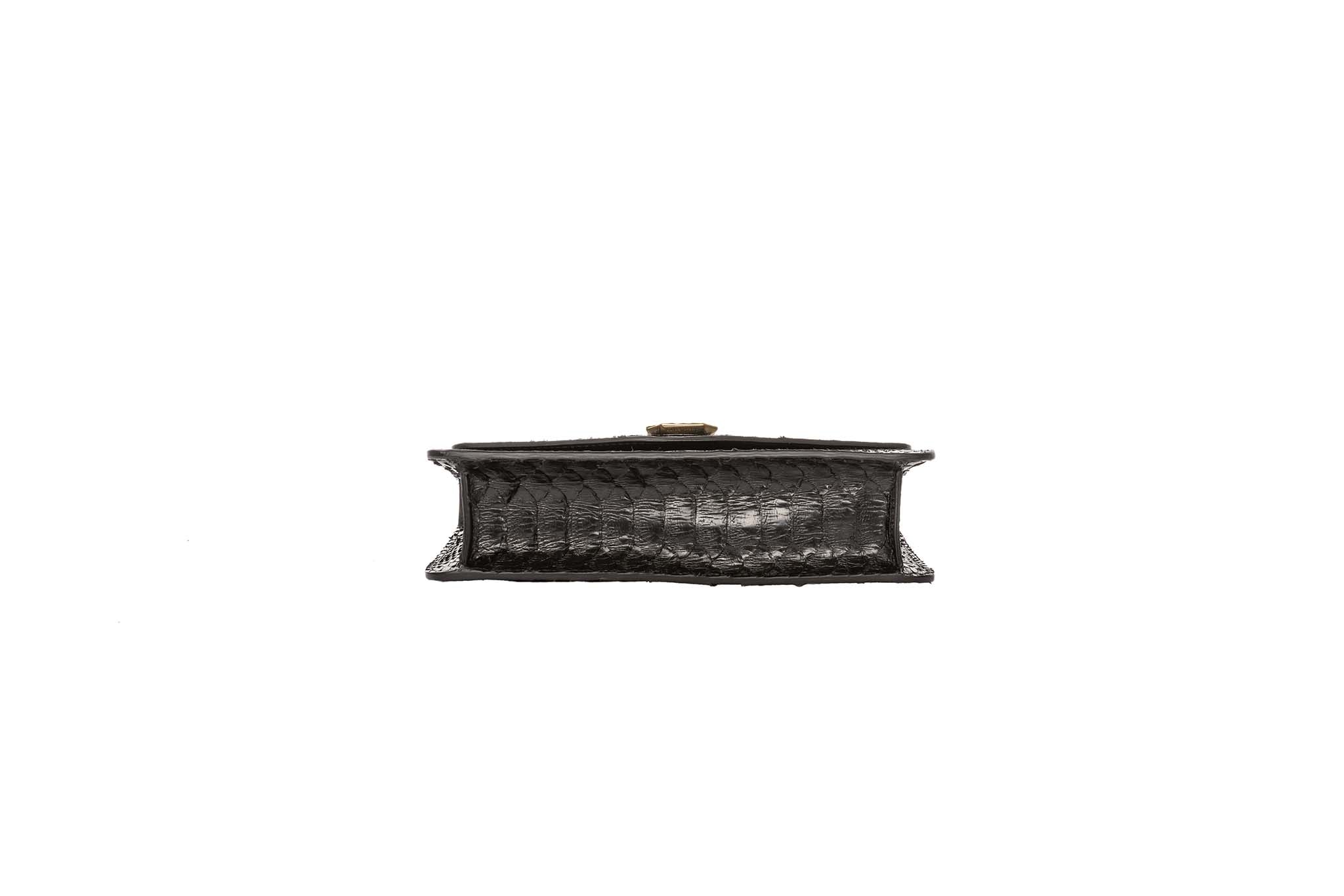Classic Black Python Clutch