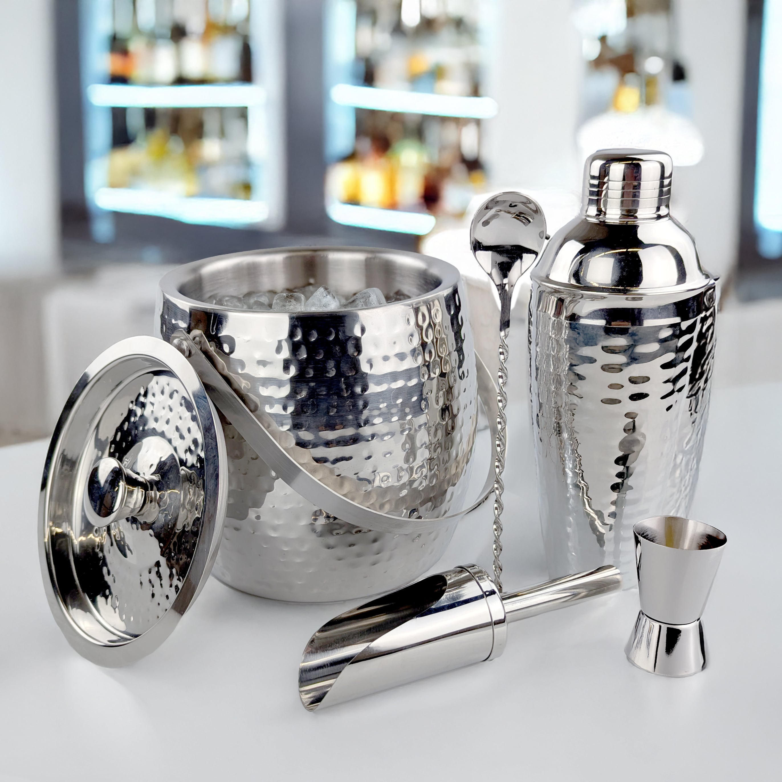 Iceberg Stainless Steel Ice Bucket & Cocktail Bar Tool Set – 3 Qt | BREKX