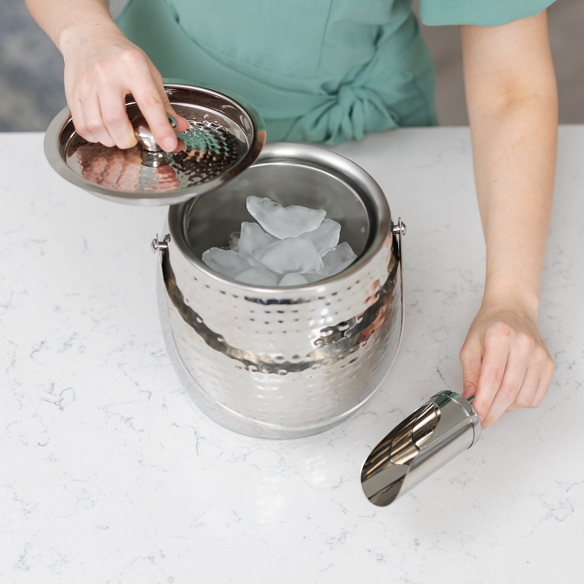 Iceberg Insulated Stainless Steel Ice Bucket with Lid & Scoop | BREKX