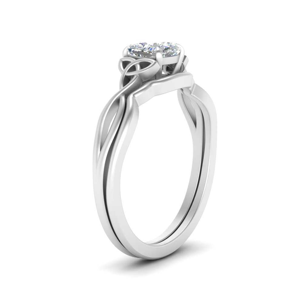 Celtic Style Cushion Cut Diamond Wedding Set