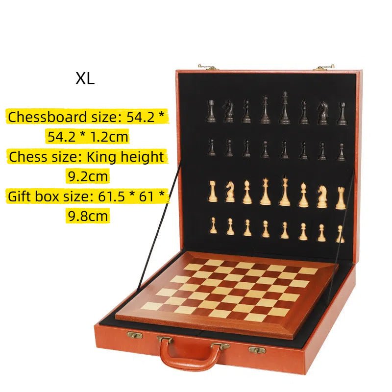 International Chess Heavy Woodgrain Chess Wooden Chess Board Western Chess Adult Luxury Set Chess - Overture Gifts