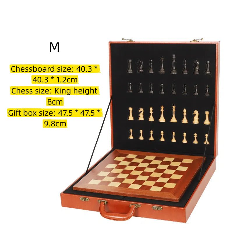 International Chess Heavy Woodgrain Chess Wooden Chess Board Western Chess Adult Luxury Set Chess - Overture Gifts