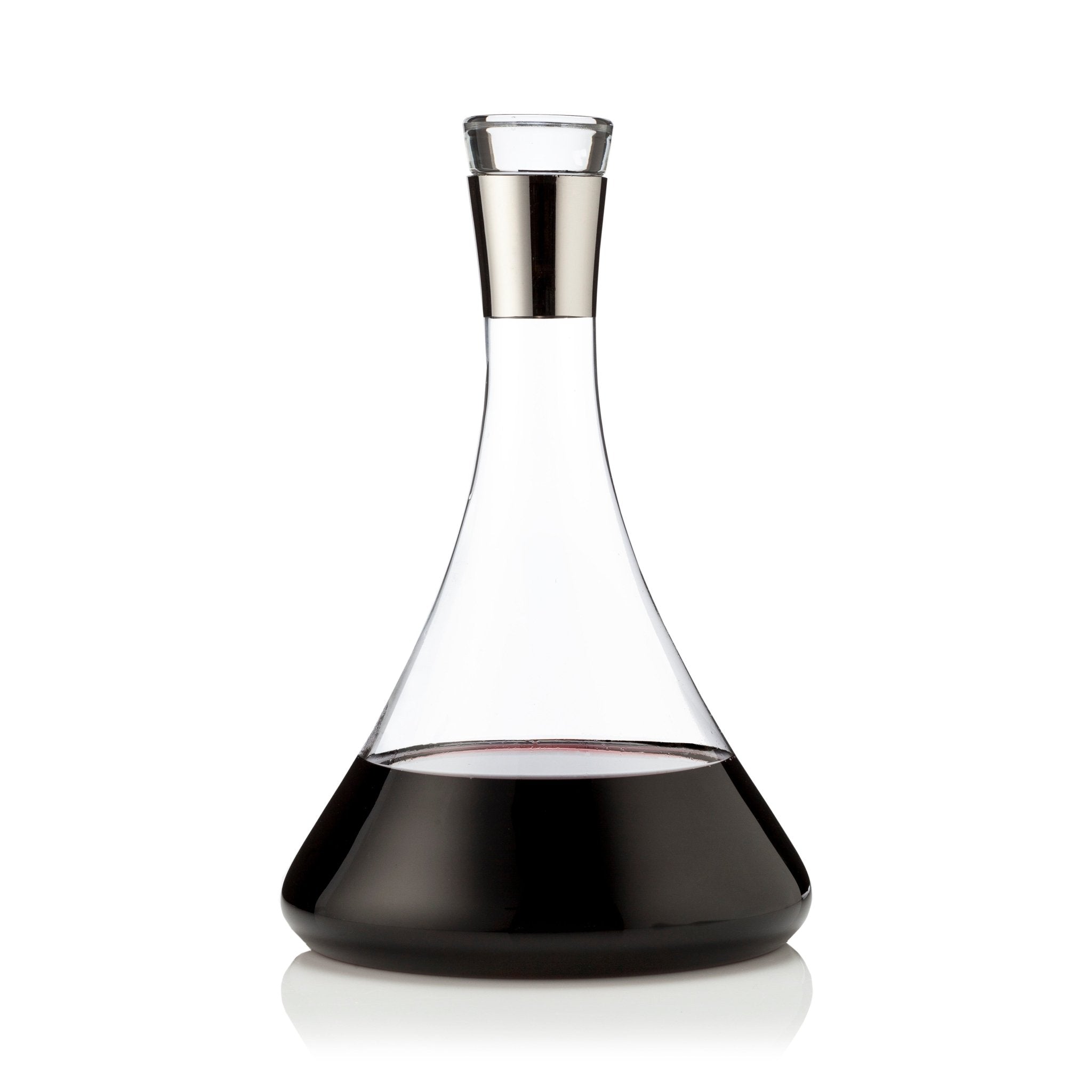 Irving Chrome-Rimmed Crystal Decanter - Overture Gifts