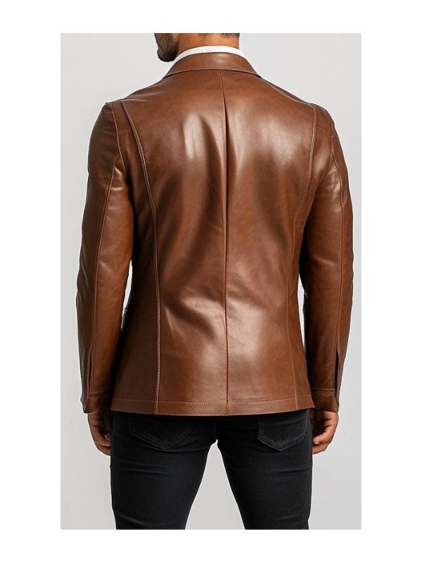 Jack Brown Premium Leather Blazer – Leather Jacket for Men