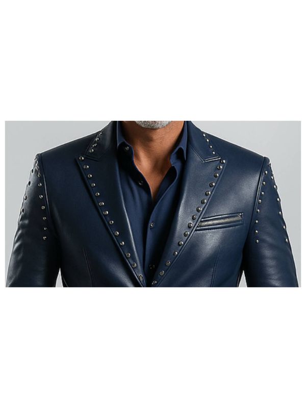 Jack Blue Leather Blazer – Men’s Premium Blue Leather Jacket