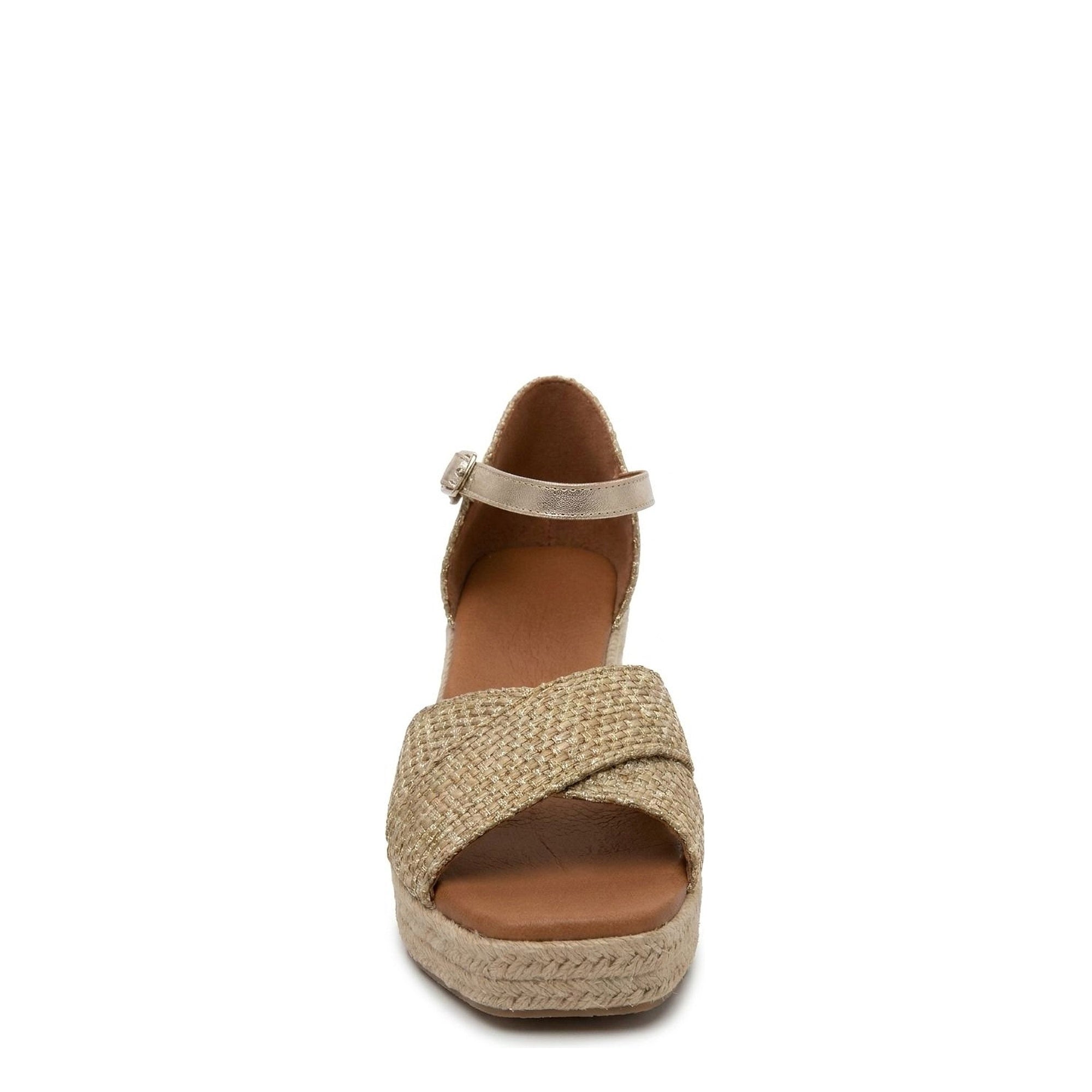 Jimena Mid Double Band Gold-Linen