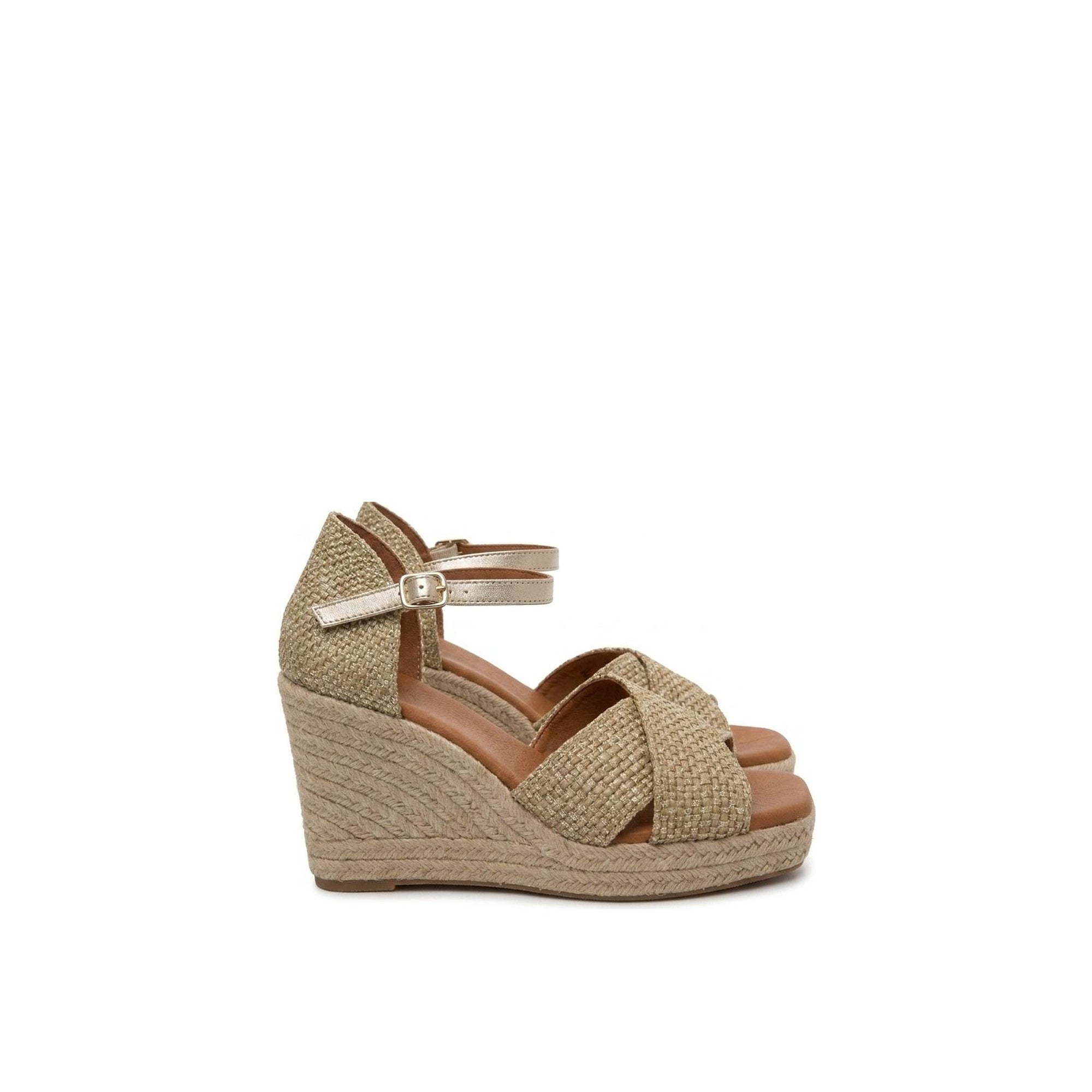 Jimena Mid Double Band Gold-Linen