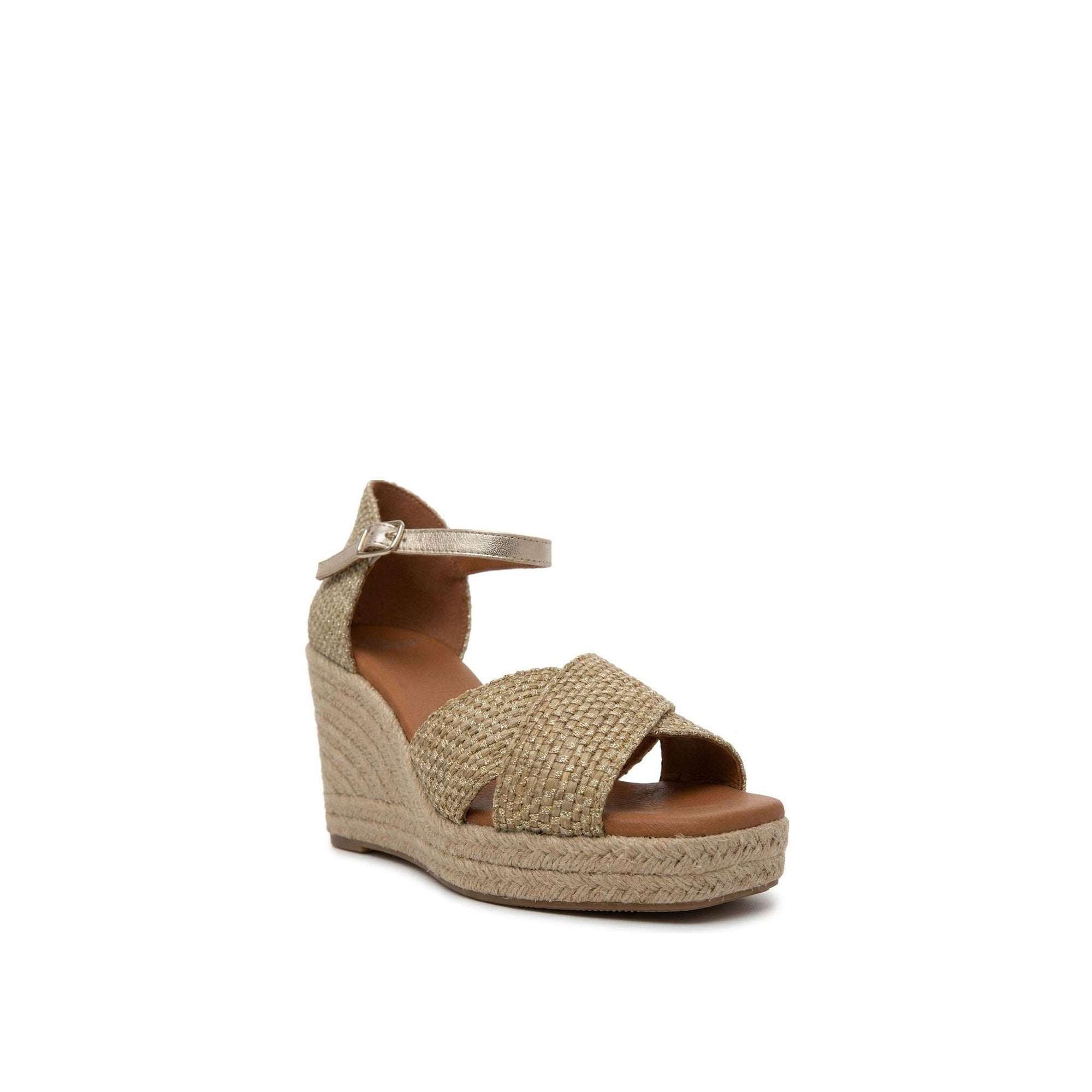 Jimena Mid Double Band Gold-Linen