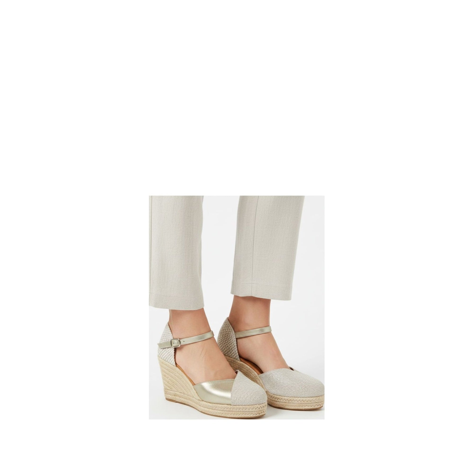 Jimena High Strap Gold-Linen