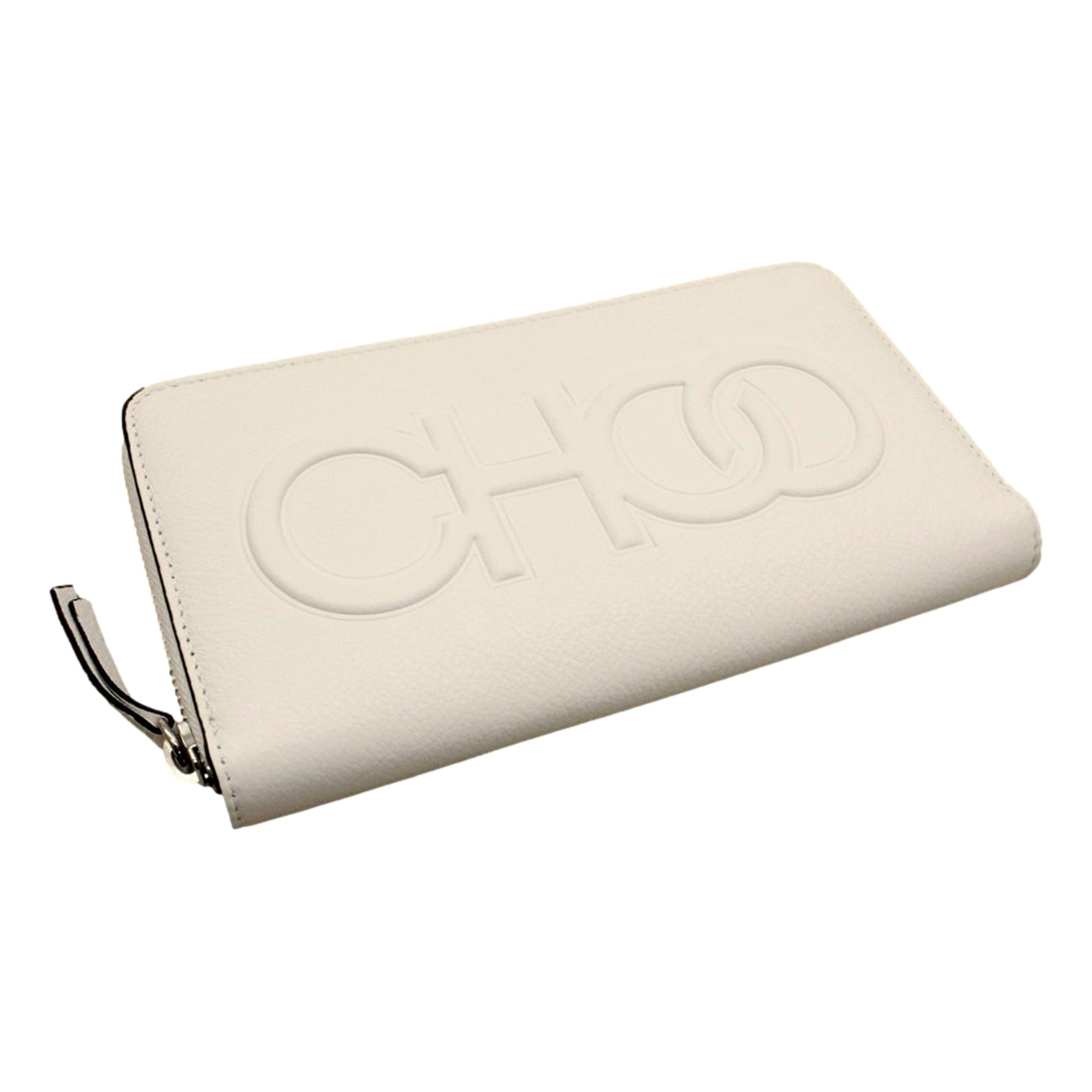 Jimmy Choo Bettina Milk White Leather Long Zip-Around Wallet
