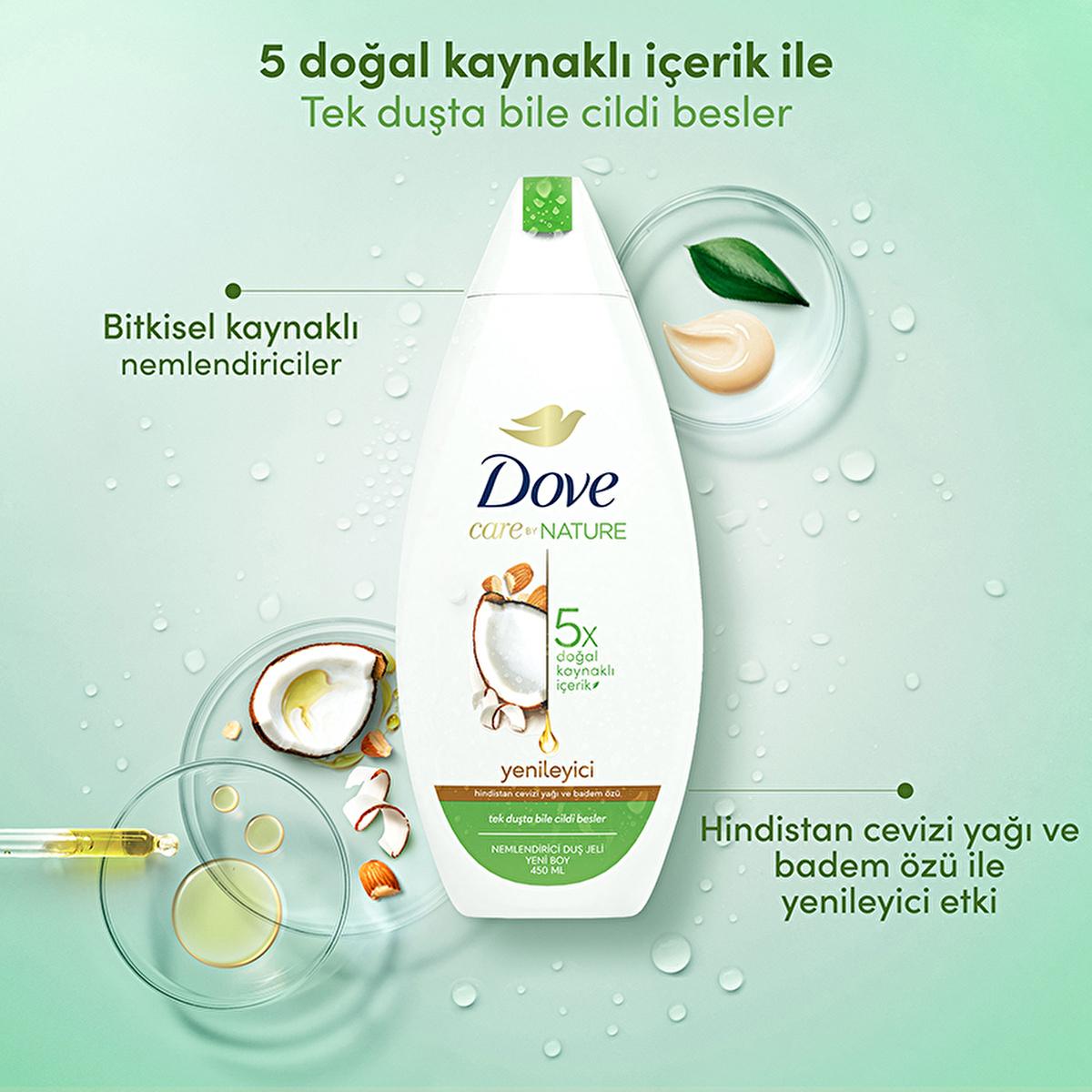Dove Moisturizing Shower Gel with Coconut Oil & Almond Extract - Nourishing & Hydrating Body Wash, 15.22 fl oz