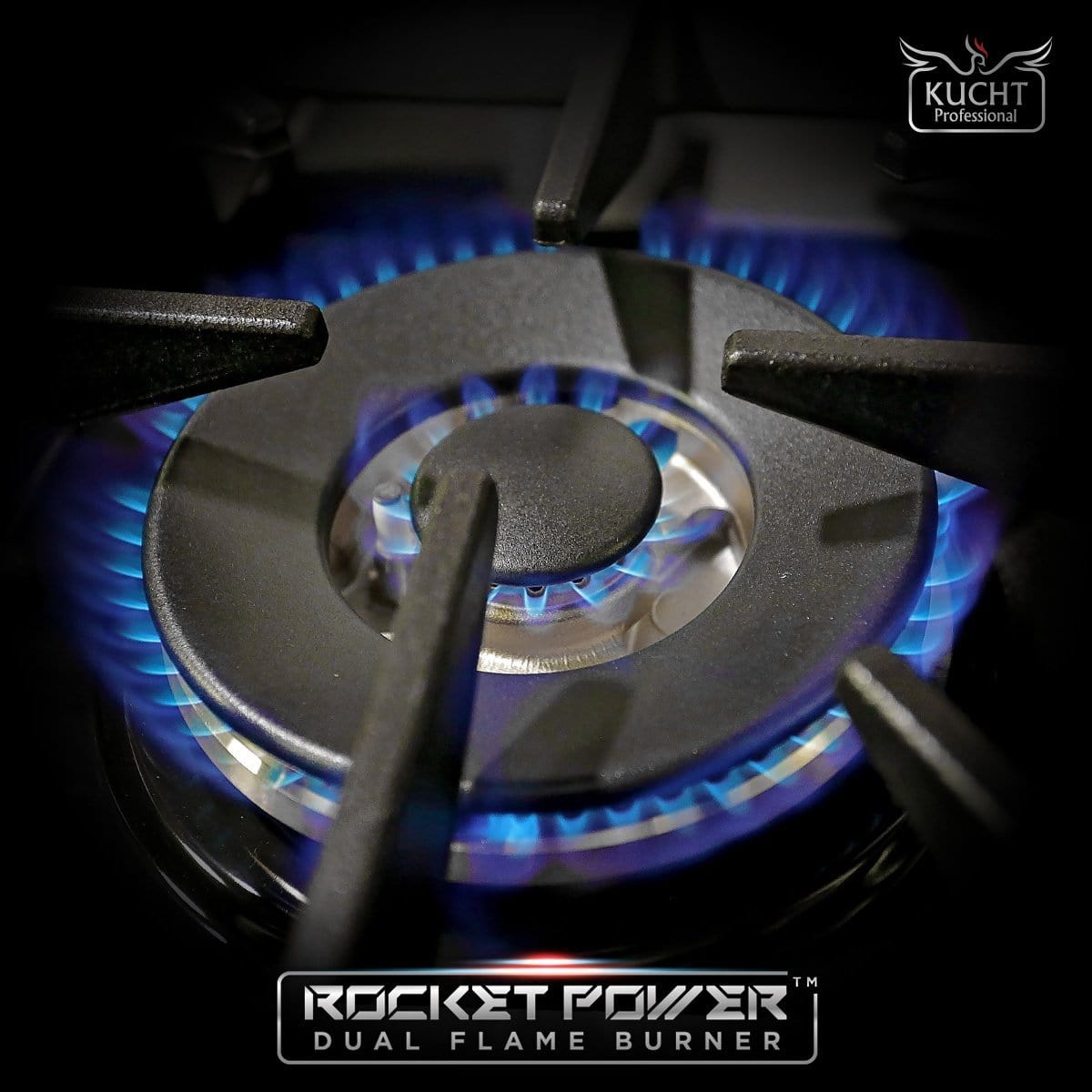 Kucht 36" Gas Range, Stainless Steel with Black Door, KNG361-K