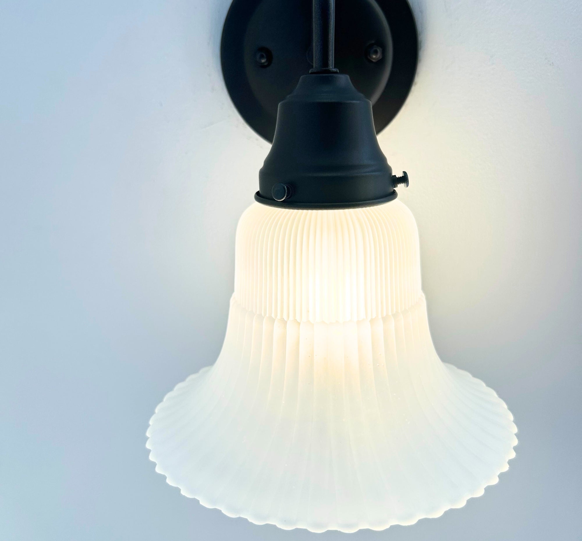 Large Antique Super Flare Frosted Glass Wall Sconce - Overture Gifts