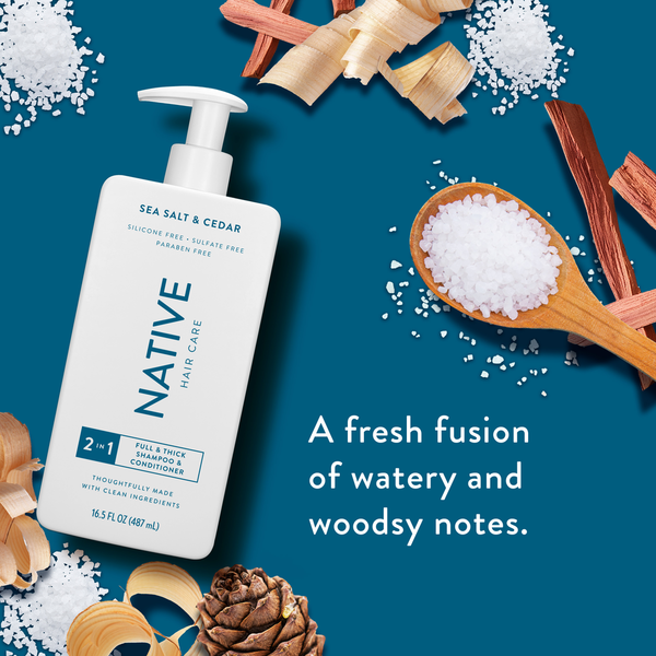 Native Full & Thick 2 in 1 Shampoo & Conditioner - Sea Salt & Cedar