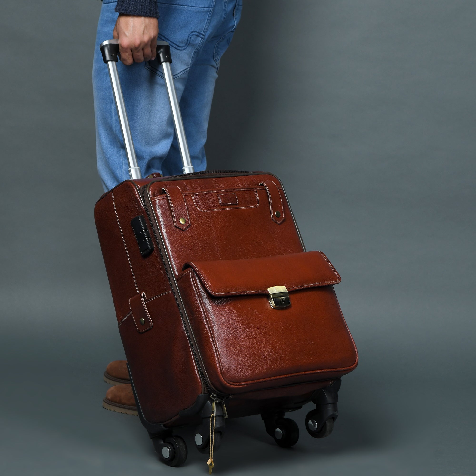 Leather Carry-On Trolly Bag - Overture Gifts