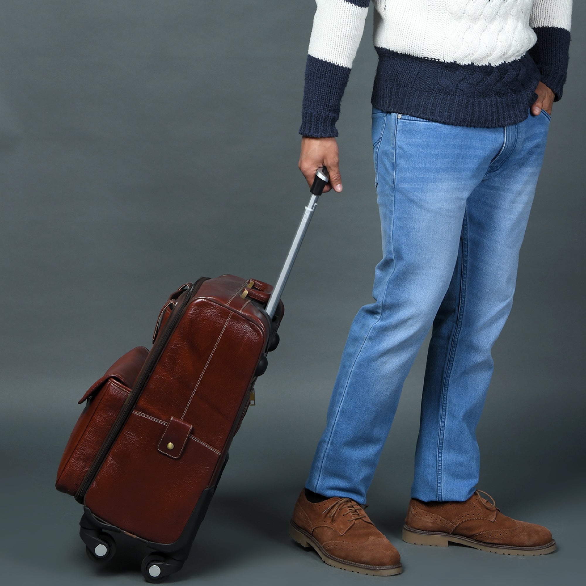 Leather Carry-On Trolly Bag - Overture Gifts