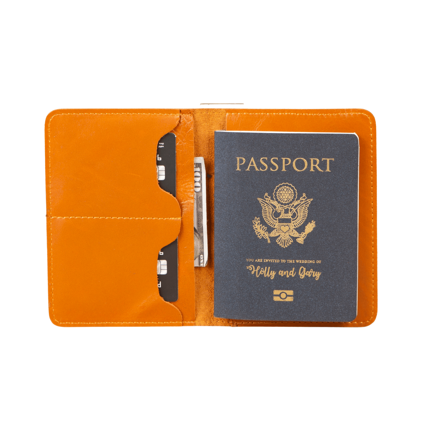 Leather Passport Holder - Orange Brown - Milan - Overture Gifts
