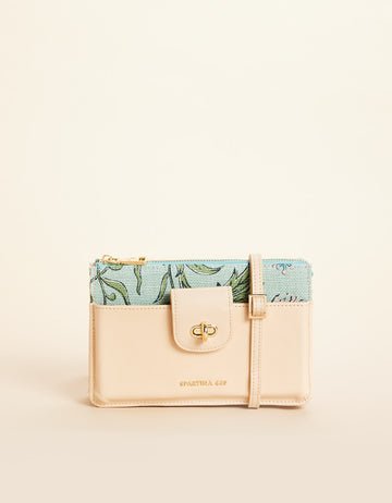Lindsey Phone Crossbody Handbag Hamilton Seafoam Floral Block