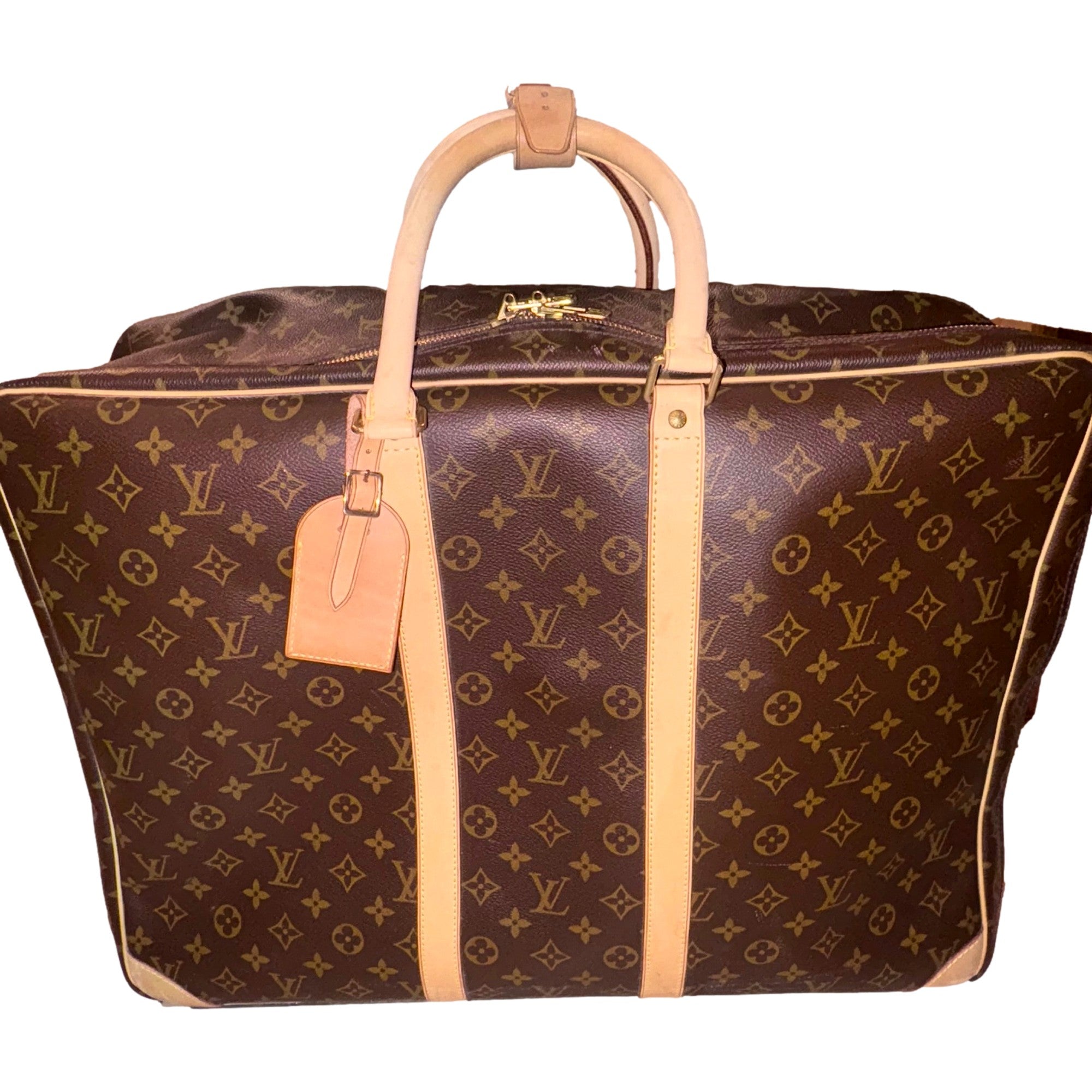 Louis Vuitton Sirius 55 Suitcase Classic Monogram Canvas Leather Travel Bag
