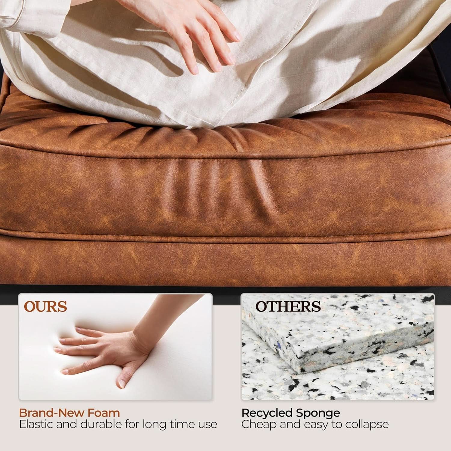 Luxurious PU Leather Armchair Set Ultrasoft Chestnut - Overture Gifts