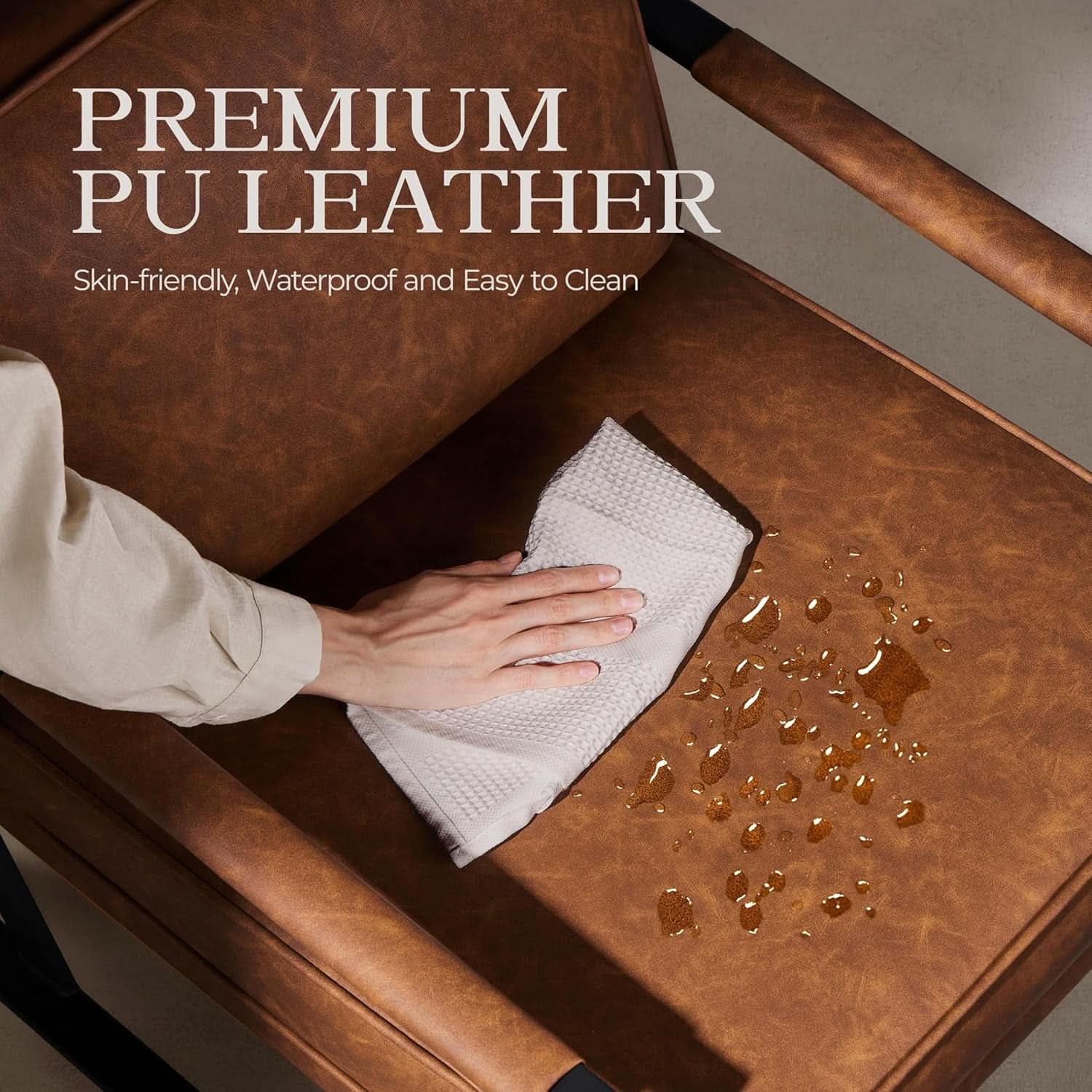 Luxurious PU Leather Armchair Set Ultrasoft Chestnut - Overture Gifts