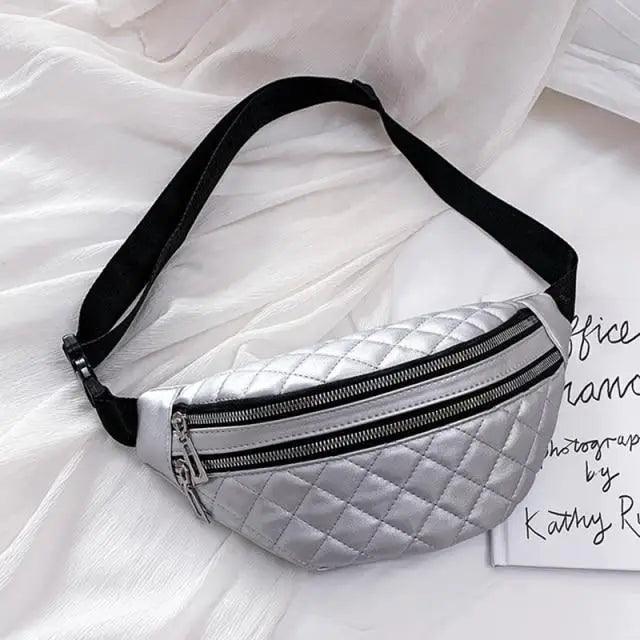 Luxury Black PU Leather Fashion Women Waist Bag Waterproof Fanny Pack Beautiful Design Fanny Pack Cool Travel Waist Bag - Overture Gifts