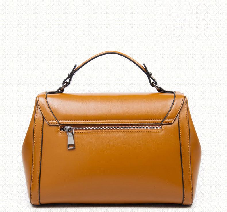 Luxury Genuine Leather Fashion Handbag for Cowgirls - Premium Black & Retro Brown - Overture Gifts