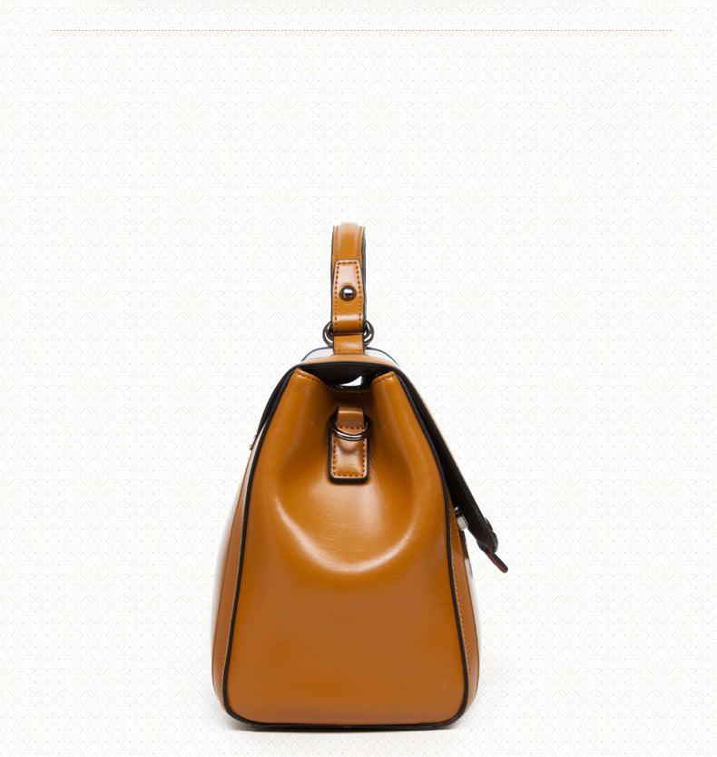 Luxury Genuine Leather Fashion Handbag for Cowgirls - Premium Black & Retro Brown - Overture Gifts