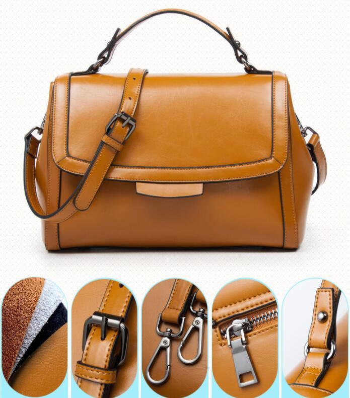 Luxury Genuine Leather Fashion Handbag for Cowgirls - Premium Black & Retro Brown - Overture Gifts