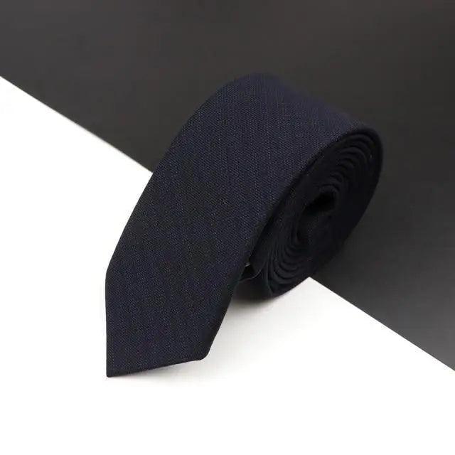 Luxury High Quality Black Grey Skinny Wool Tie For Men Business Meeting Necktie Fashionable Design Excellent Men Gift - Overture Gifts