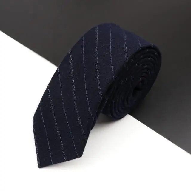Luxury High Quality Black Grey Skinny Wool Tie For Men Business Meeting Necktie Fashionable Design Excellent Men Gift - Overture Gifts