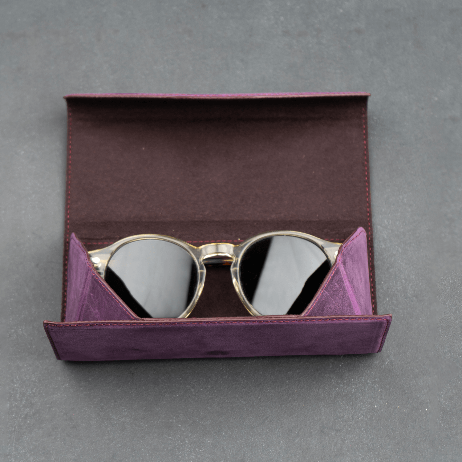 Luxury Leather Sunglasses Case - Purple - Louisville - Overture Gifts