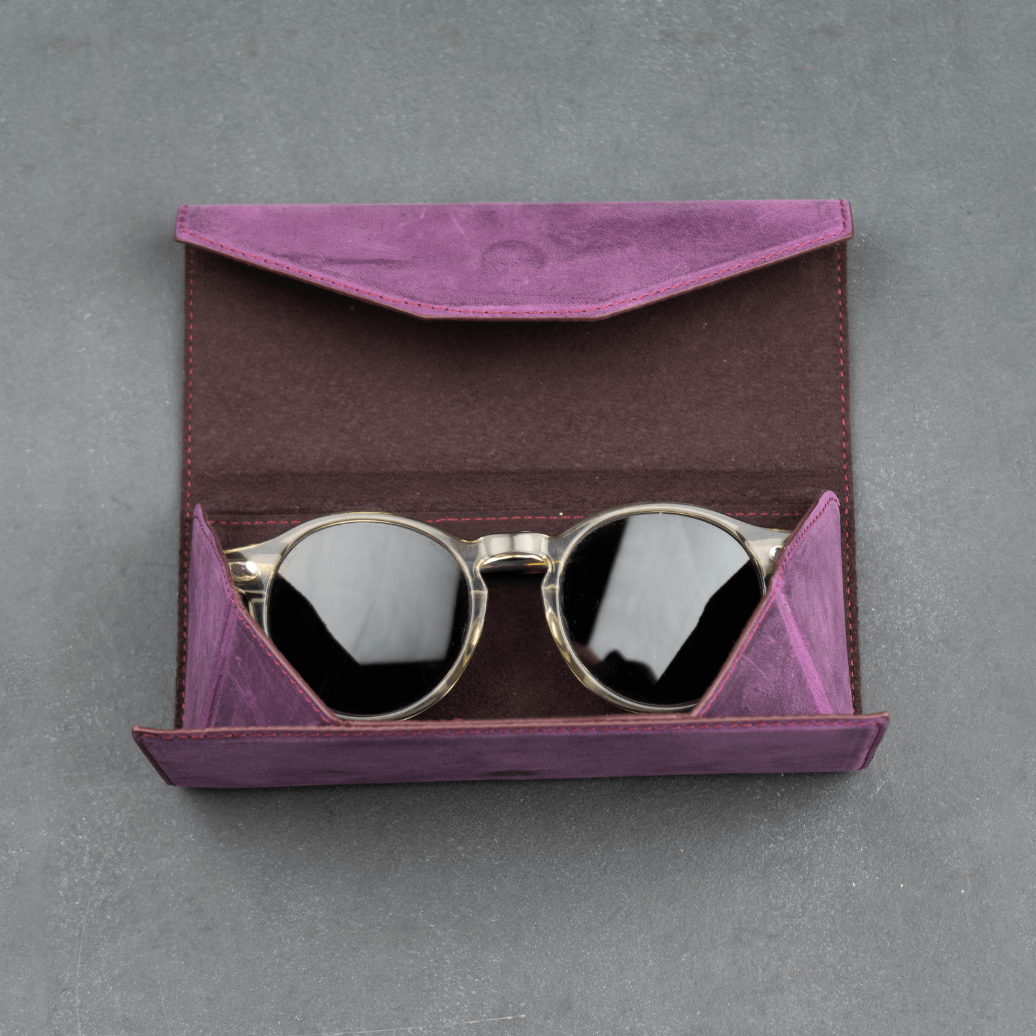 Luxury Leather Sunglasses Case - Purple - Louisville - Overture Gifts
