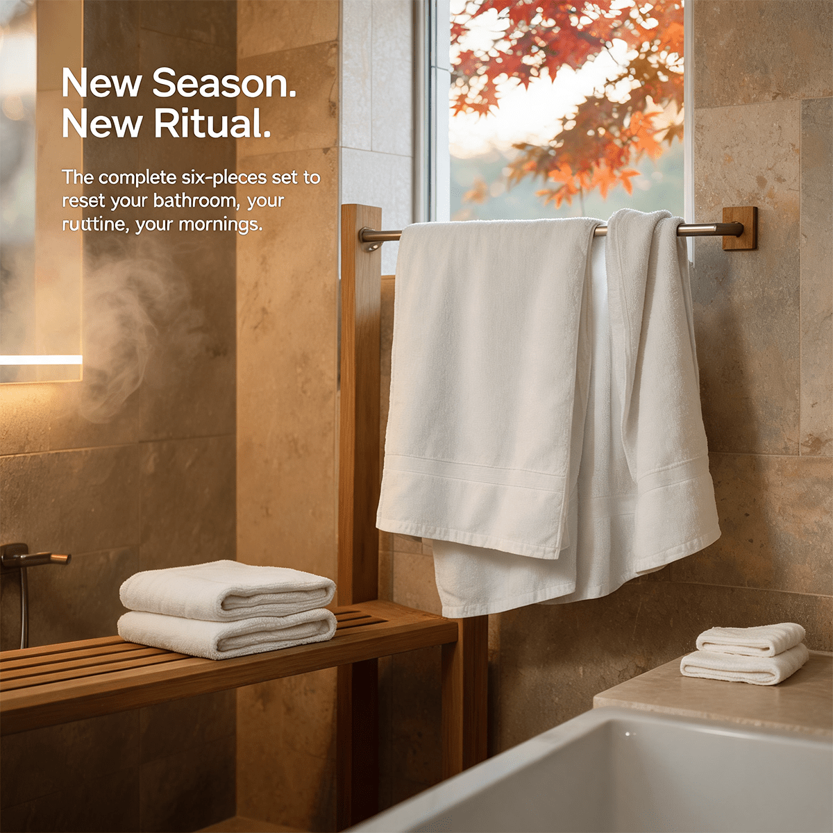 Luxury Organic Bath Six Piece Towel Set | Soft, Plush, Eco-Friendly Towels - Overture Gifts