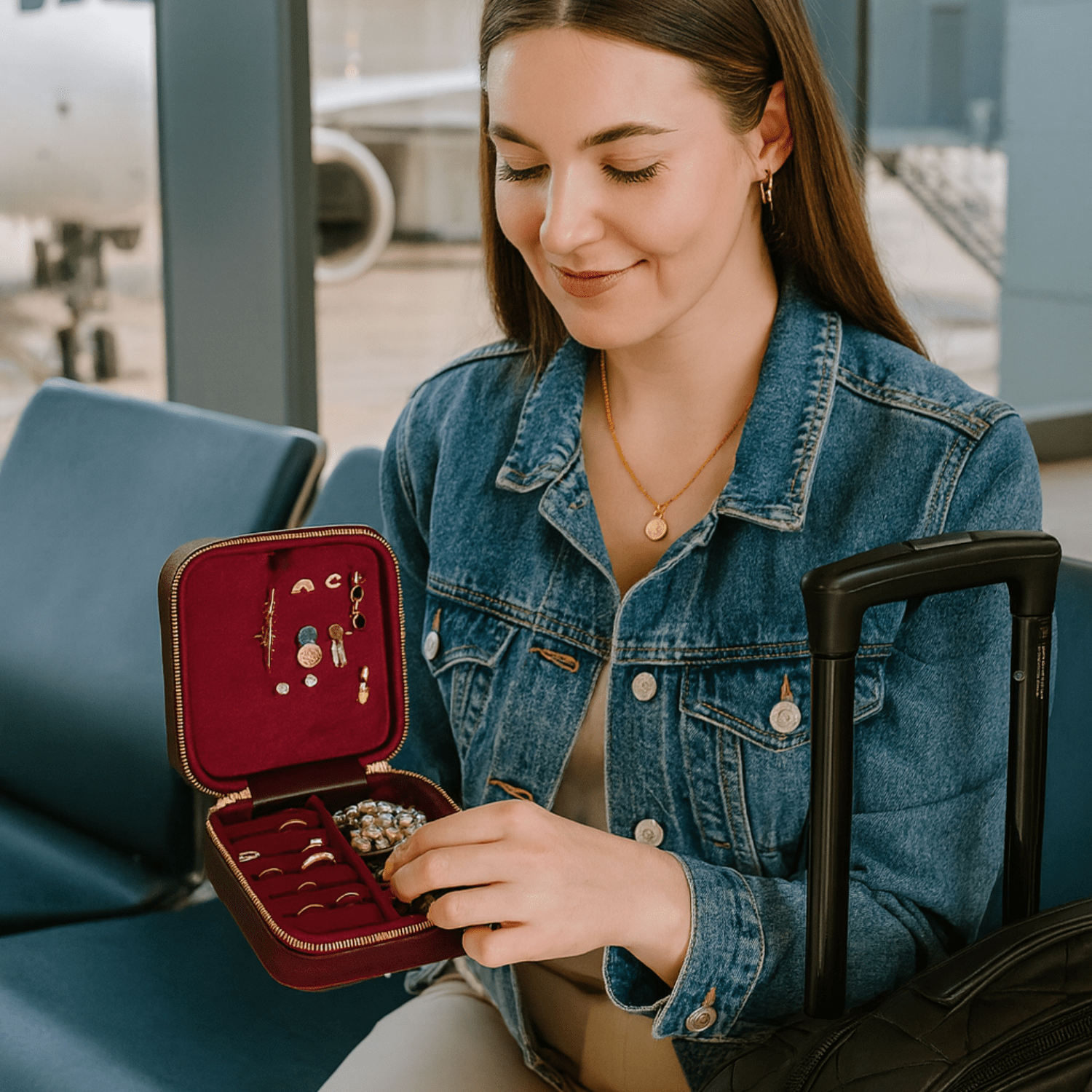 Luxury Travel Jewelry Box – Burgundy - Palermo - Overture Gifts