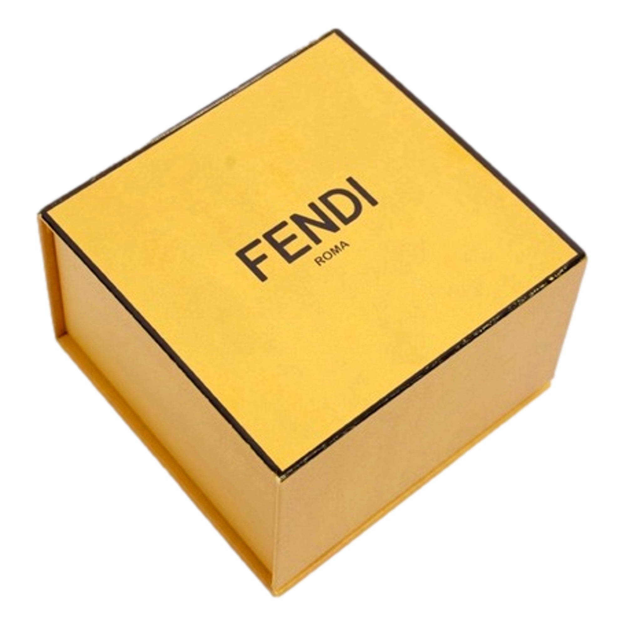 Fendi Fendigraphy Chunky Gold Tone Logo Link Cuff Bracelet Polished Gold