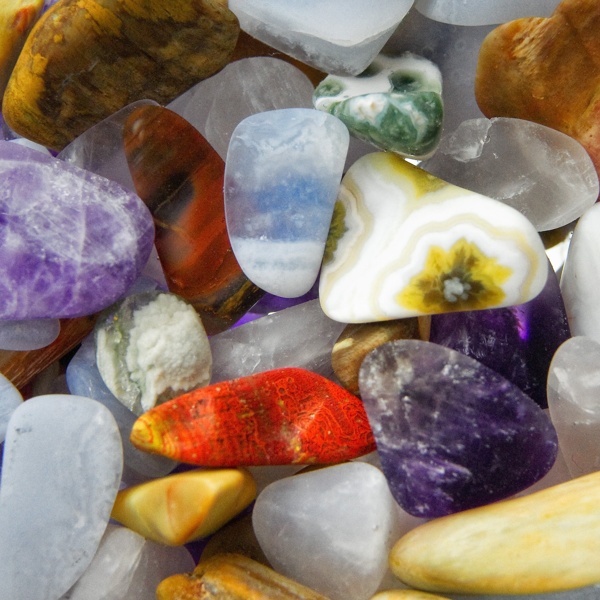 ViA FIVE ELEMENTS | Amethyst, Chalcedony, Petrified Wood, Rose Quartz & Agate
